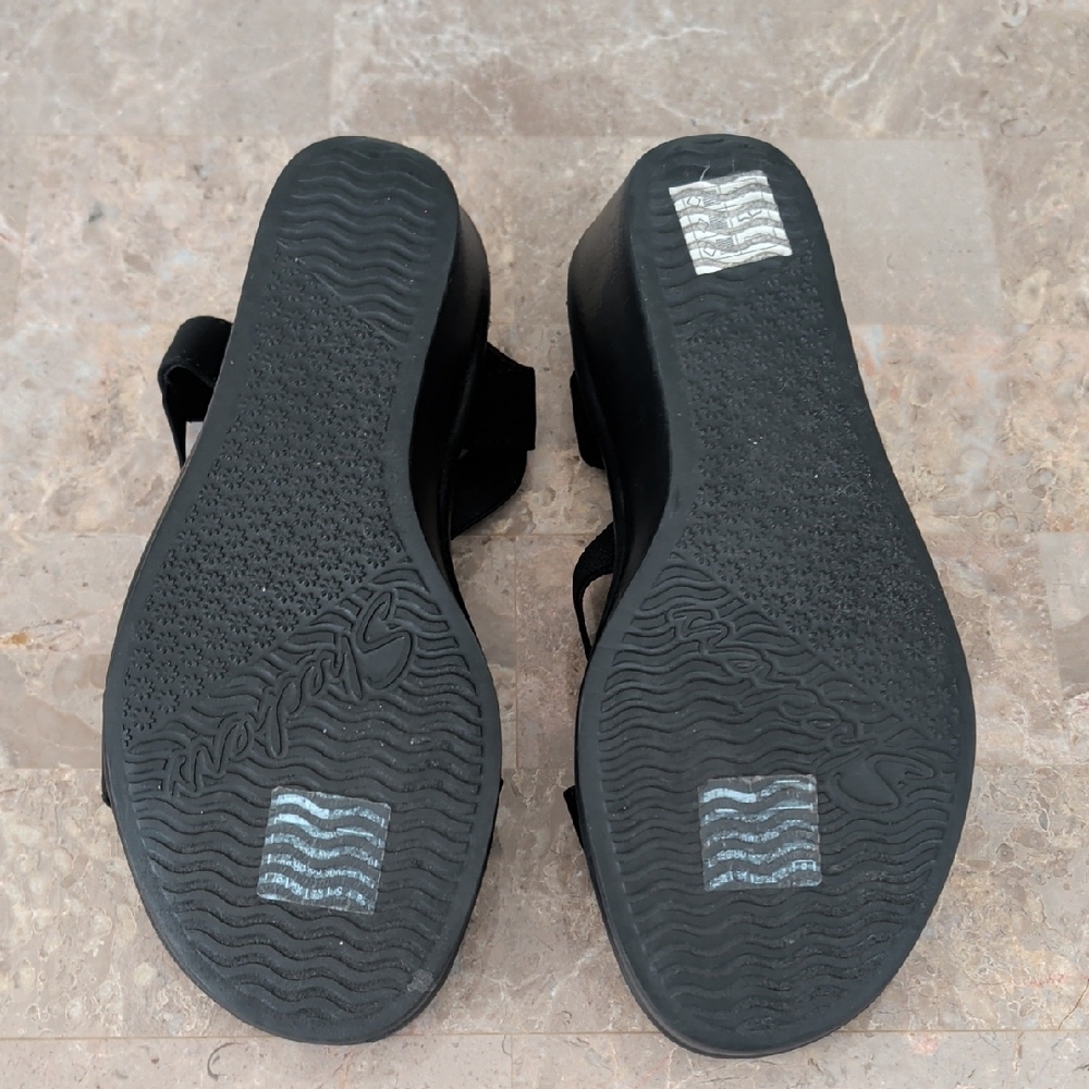 Black Wedge Sandals - Picture 9 of 11
